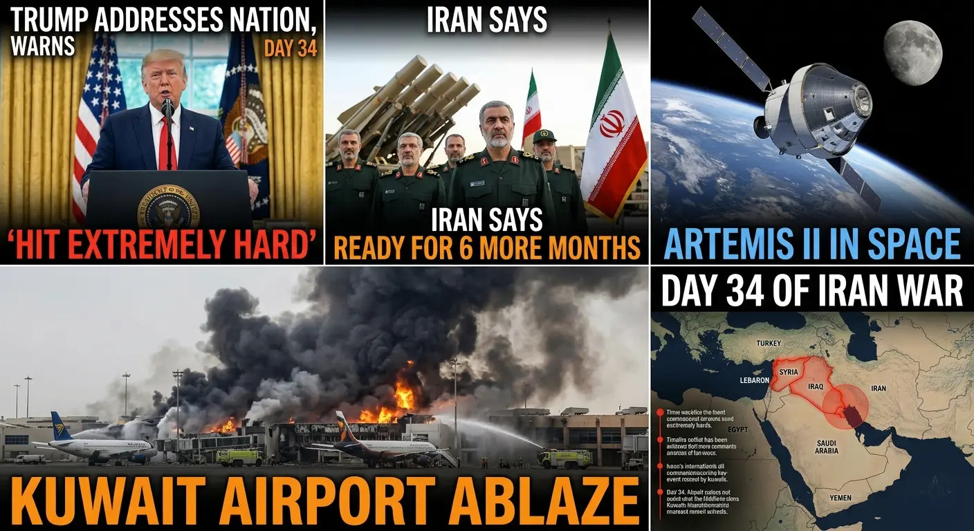 Iran War-Trump says-Hit Extremely Hard-kuwait airport-Artemis in space